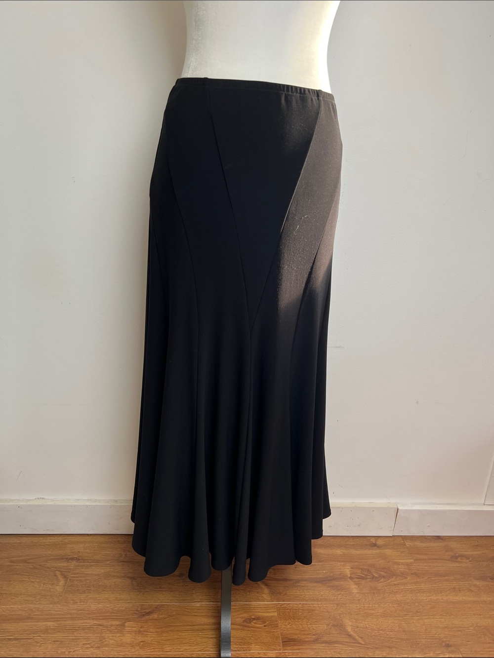 Joseph Ribkoff Black Vintage Flared Bias Maxi Skirt